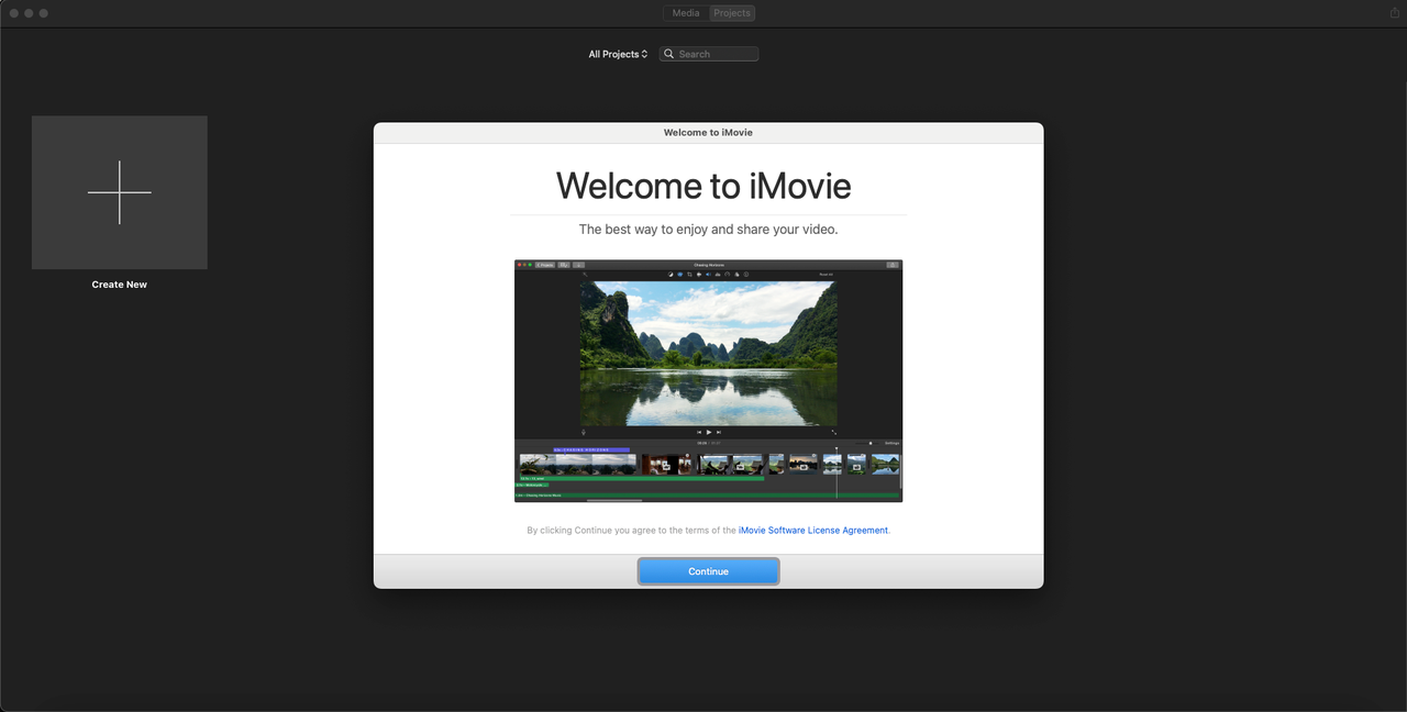 iMovie interface