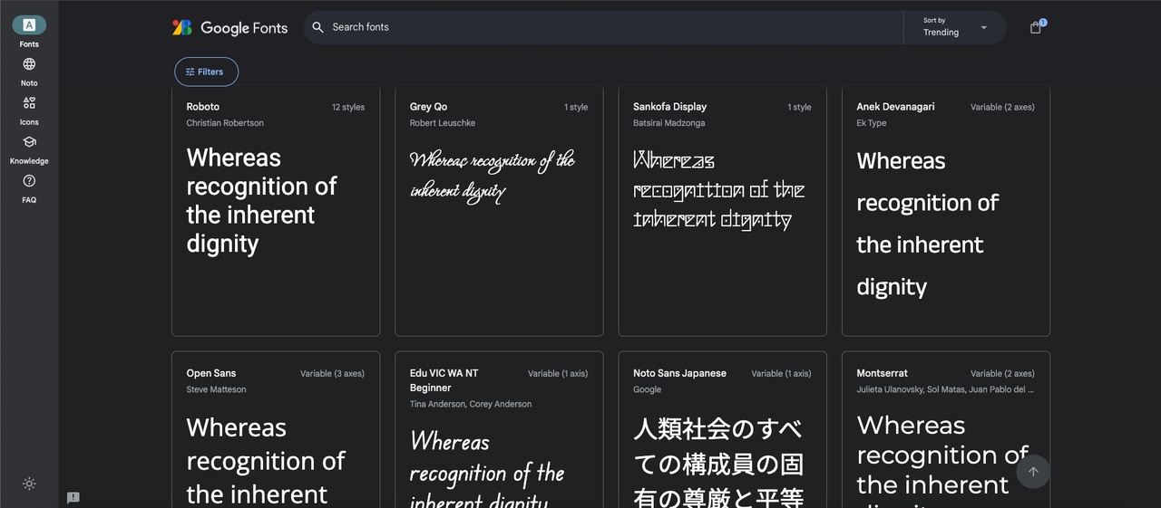 Google fonts