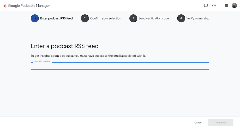 Google Podcasts Submission Page