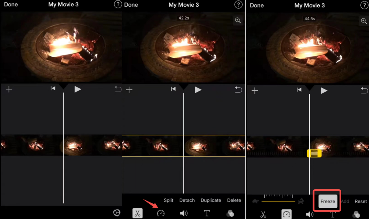 How to freeze frames in iMovie on iPhone