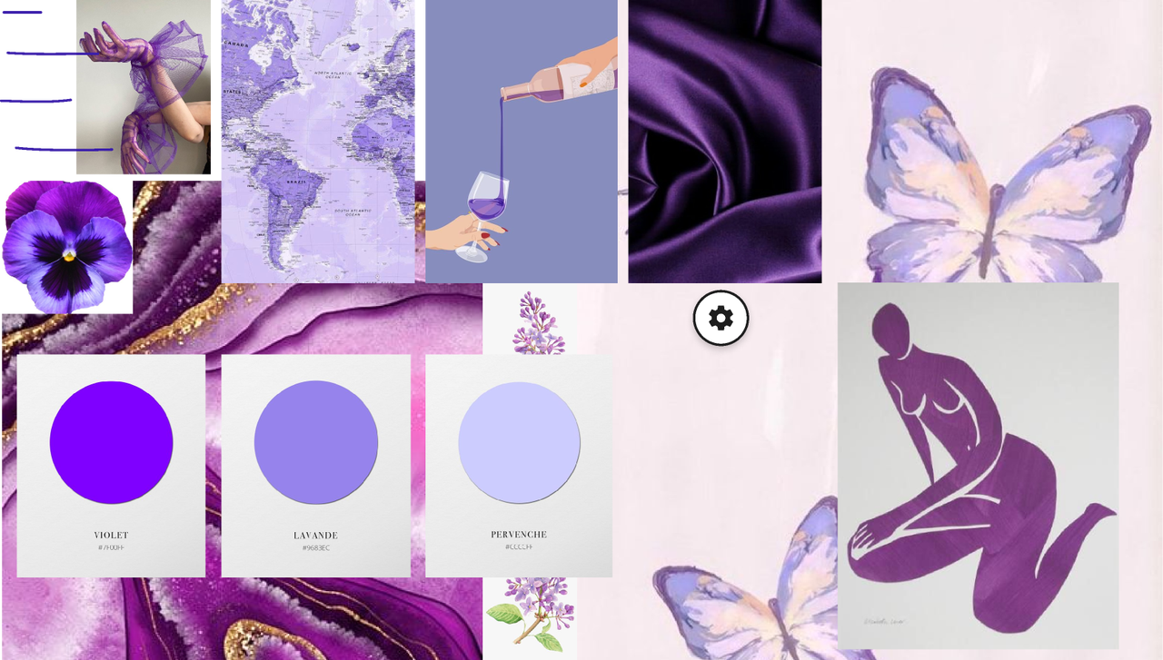 A picture showing a purple color mood board