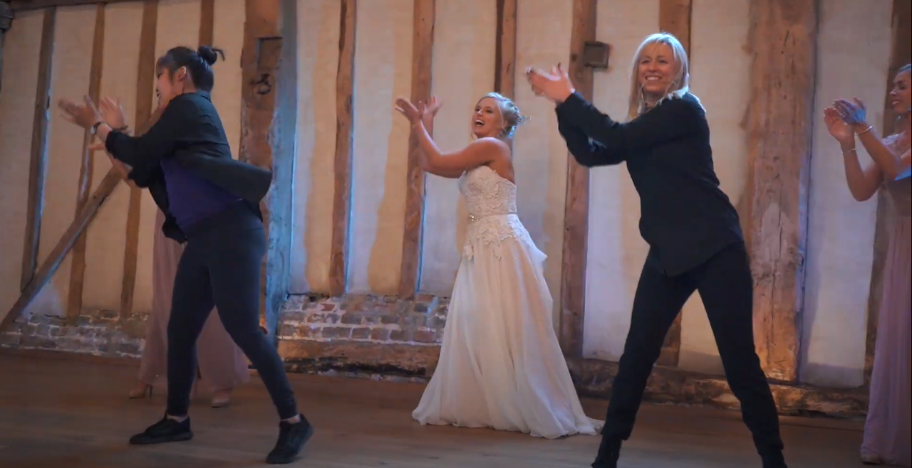 Dancer bride shocks husband with her moves!