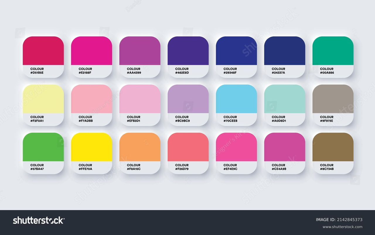 Eample of pantone colour swatches