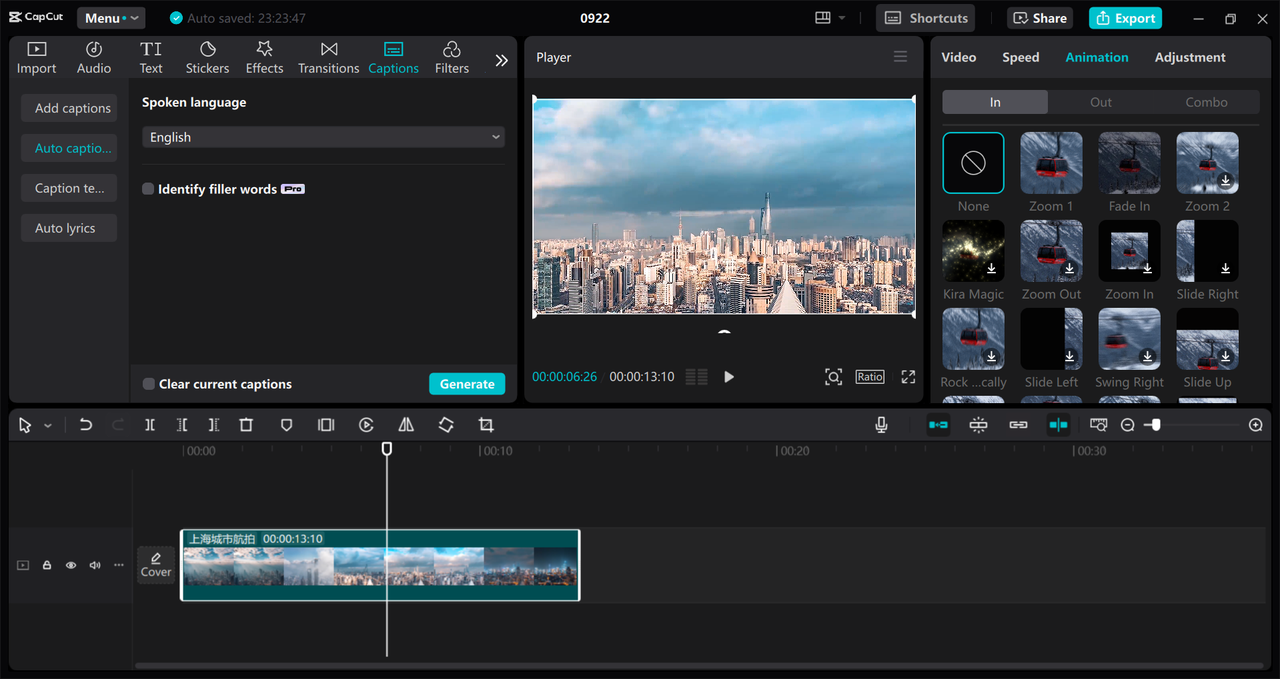 Interface of the CapCut desktop video editor - an ideal voice changer for PC