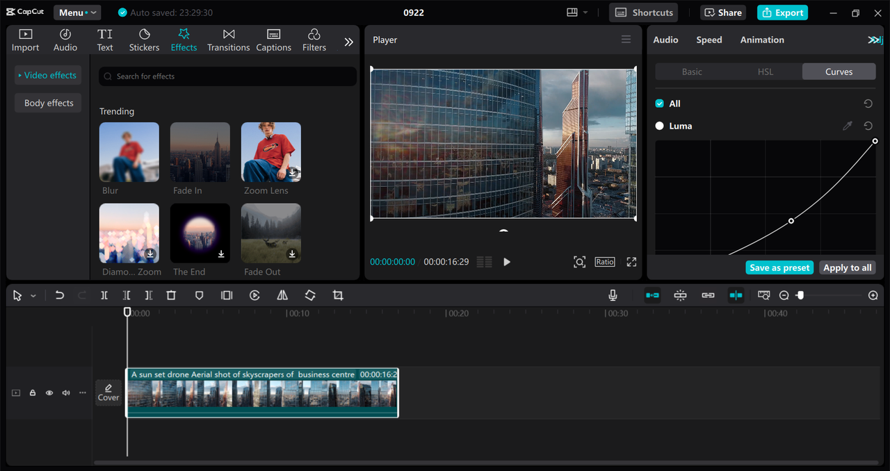 Interface of the CapCut desktop video editor - a user-friendly tool to edit vlogs