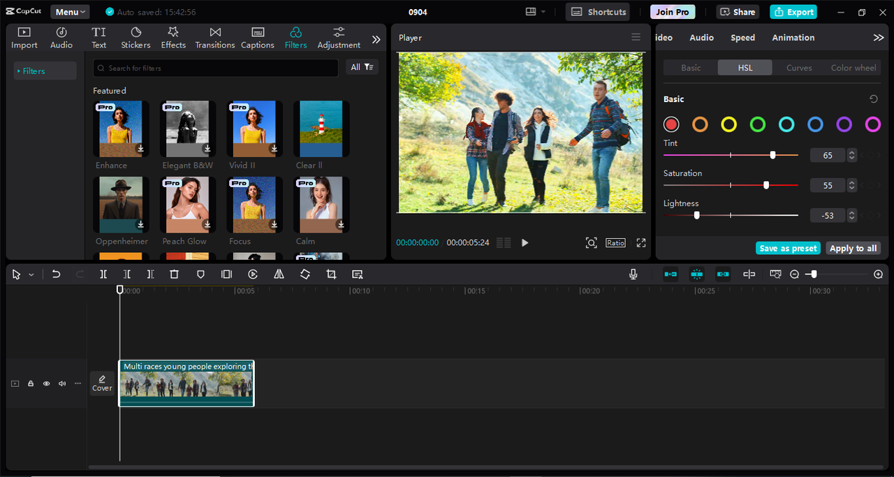 interface of the CapCut desktop video editor - the excellent tool for all video editing needs