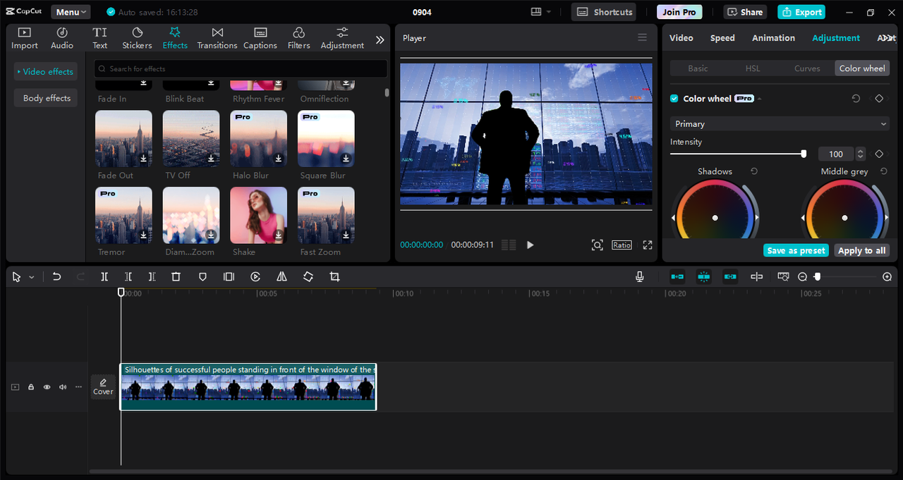 Interface of the CapCut desktop video editor - the reliable tool to edit your videos efficiently