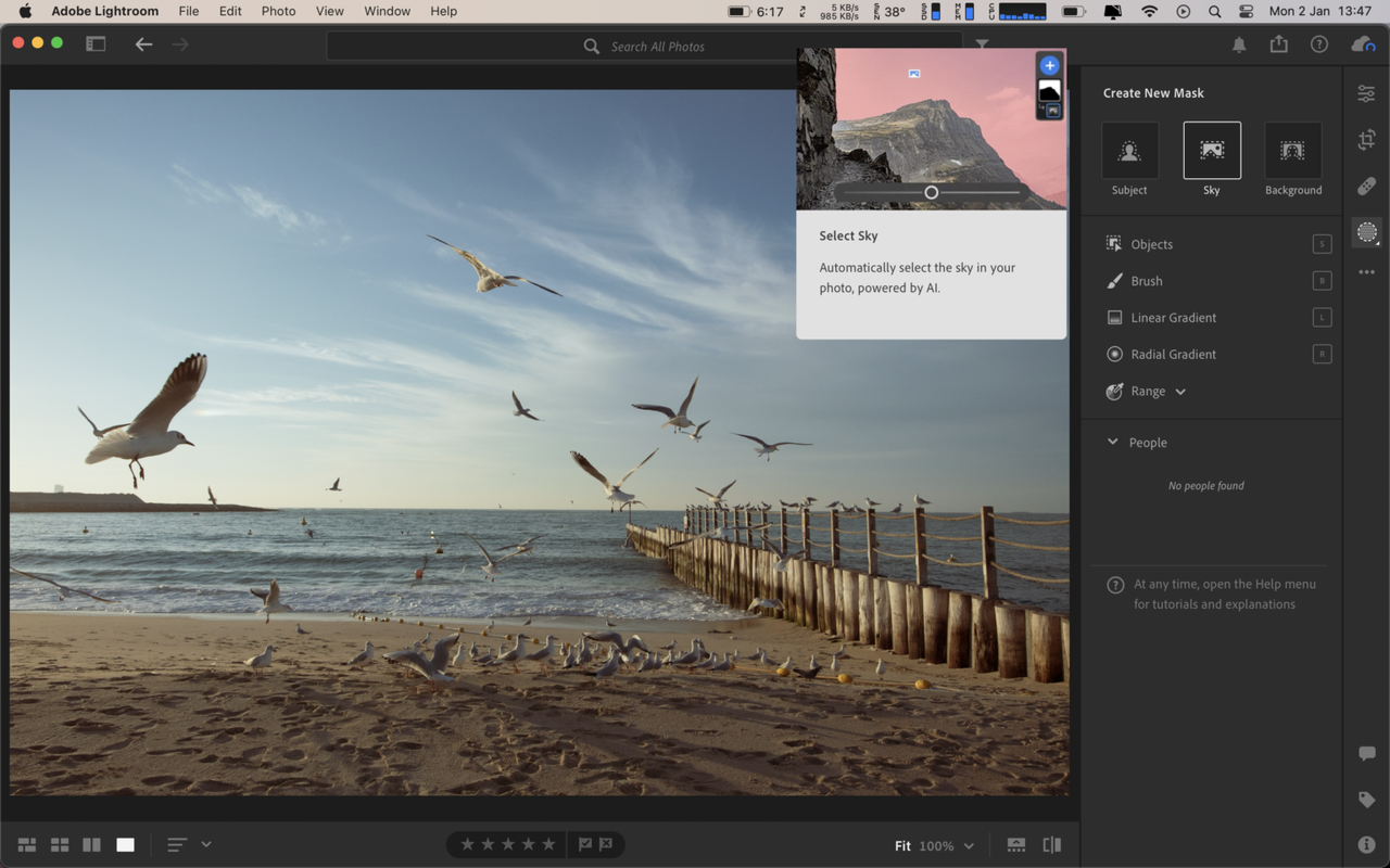 Interface of Adobe Lightroom - the best tool to edit your images