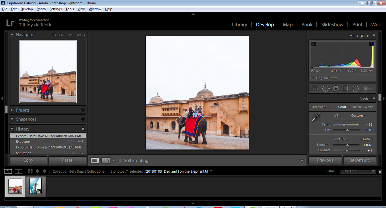 Interface of Adobe Lightroom showing various features to enhance your image