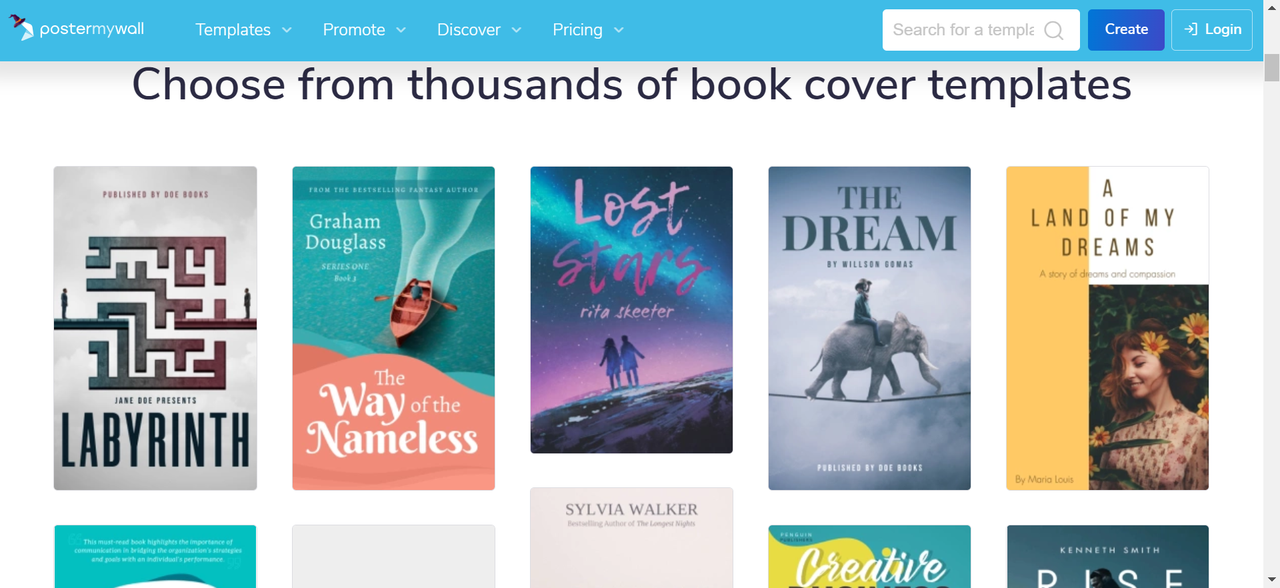 Creating a book cover with Postermywall