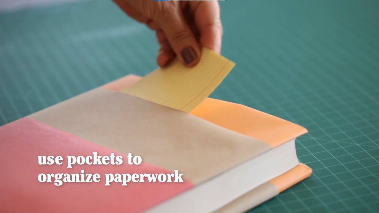 Use the pockets created to organize paperwork