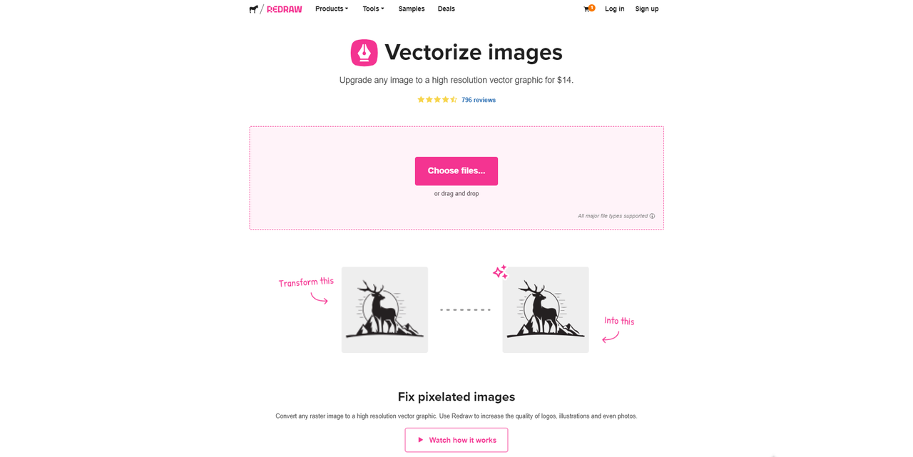 Upload file to vectorize in Redraw