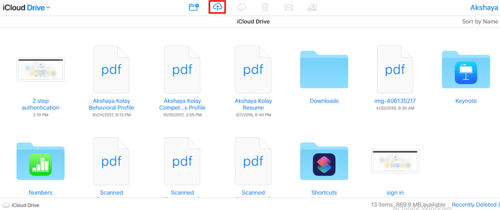 Upload video to iCloud Drive