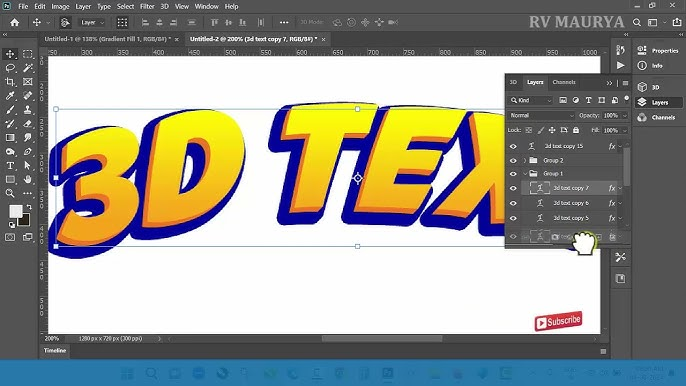 3D text effects in Photoshop