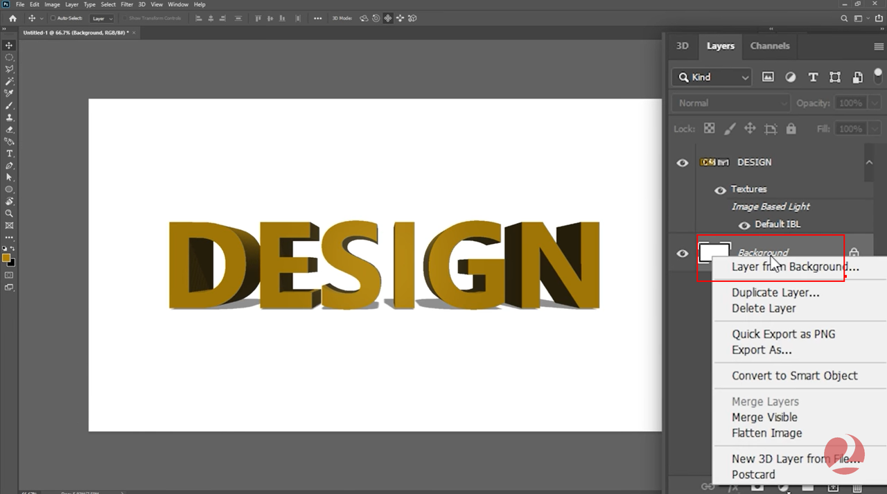 Adding background element to make 3d text effect