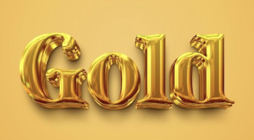 3D gold text effect