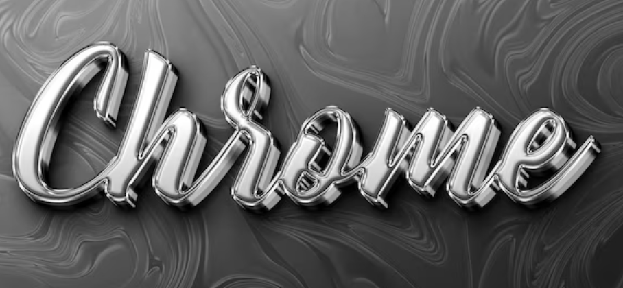 3D chrome text effect