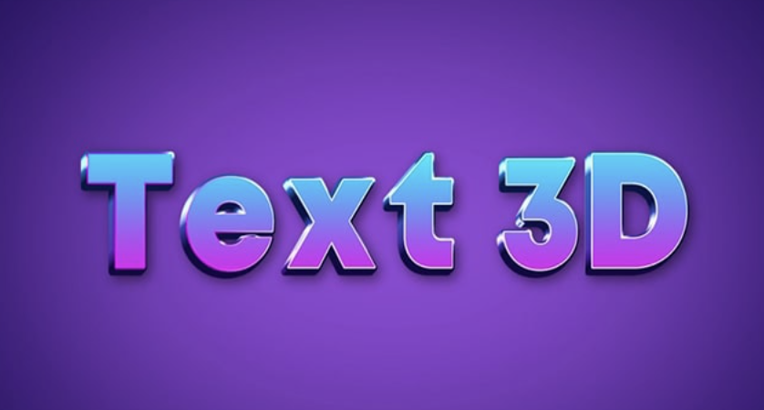 3D gradient text effect