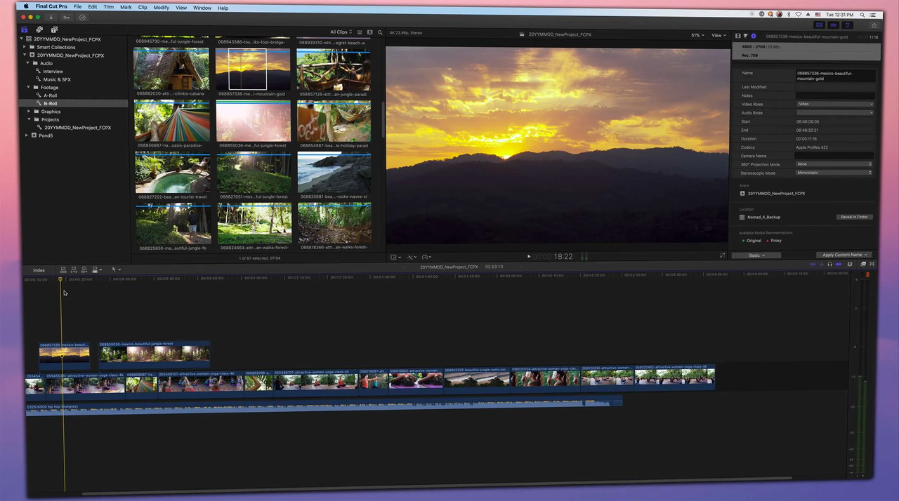 Interface of Final Cut Pro - a robust FCP effects review for macOS users