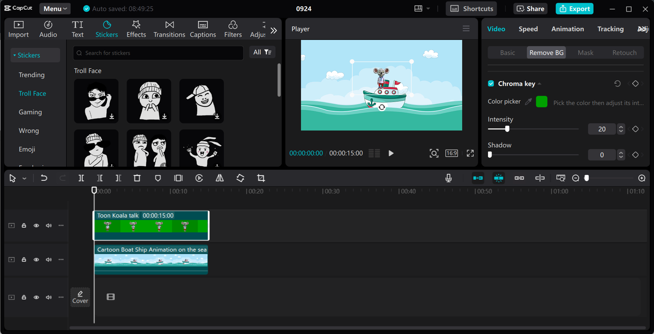 Editor interface of the CapCut desktop video editor - a perfect tool for making polished videos 