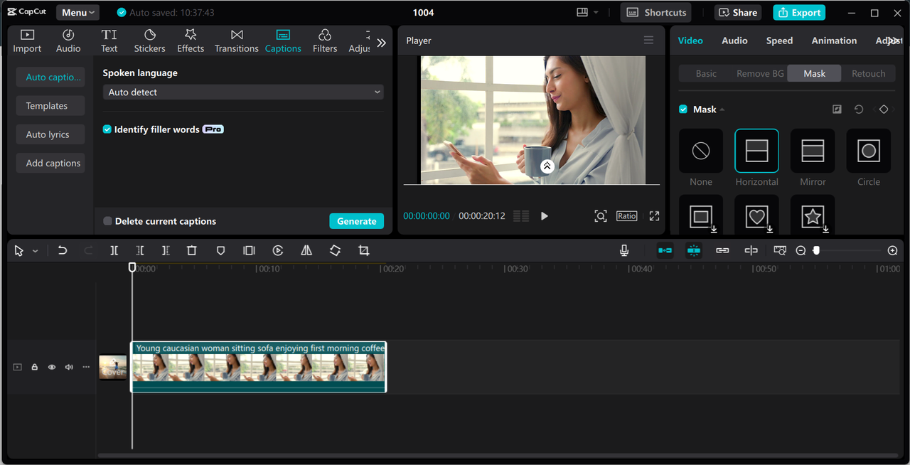 Editor interface of the CapCut desktop video editor - a perfect tool for creating transitions between videos