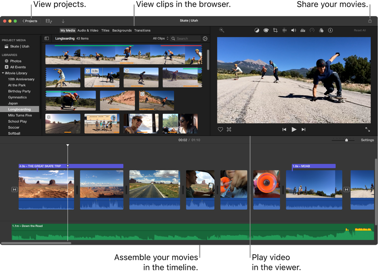 iMovie interface showing editing features to create eye-catchy video