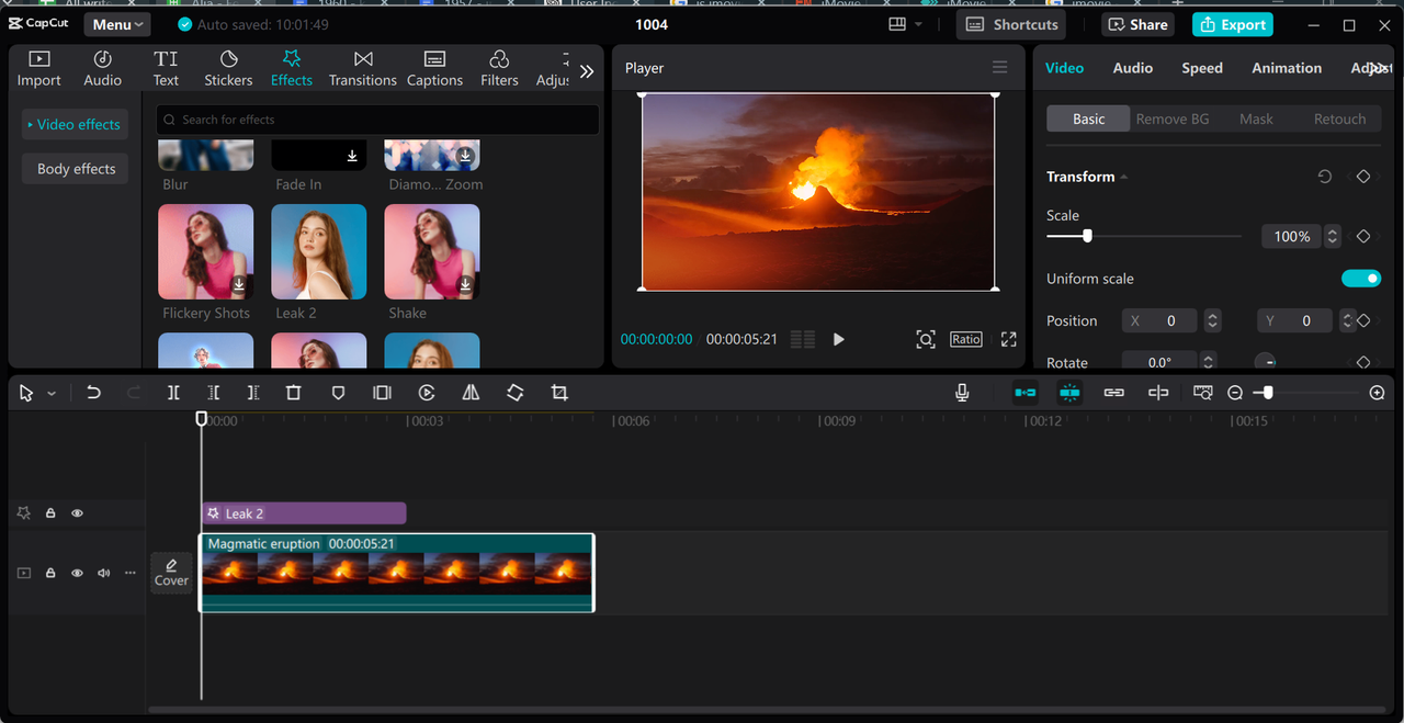 Editing interface of the CapCut desktop video editor - a professional tool to create videos