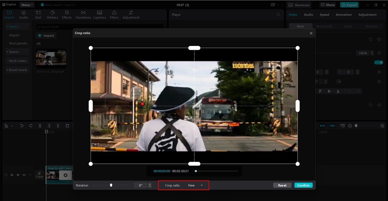 Crop black bars in the CapCut desktop video editor for a polished look