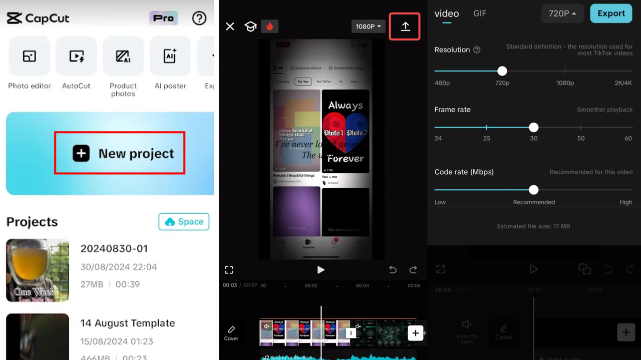 The CapCut app allows better video editing and compresses a video for Twitter