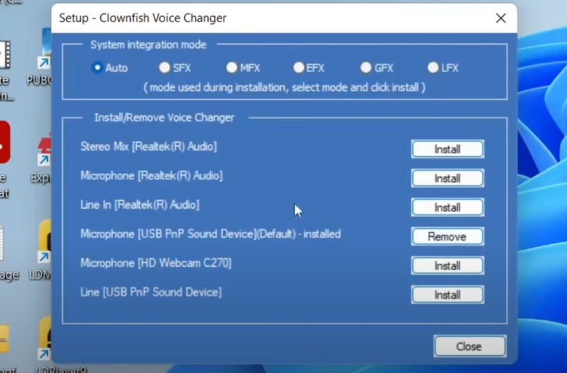 Configure audio settings