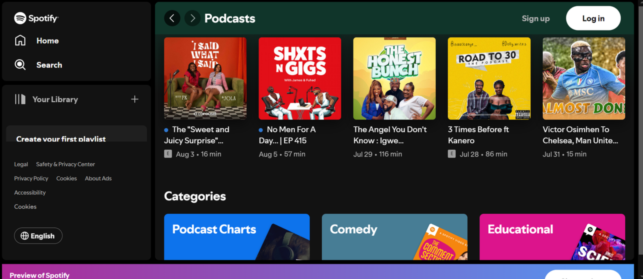 Spotify's Podcast category