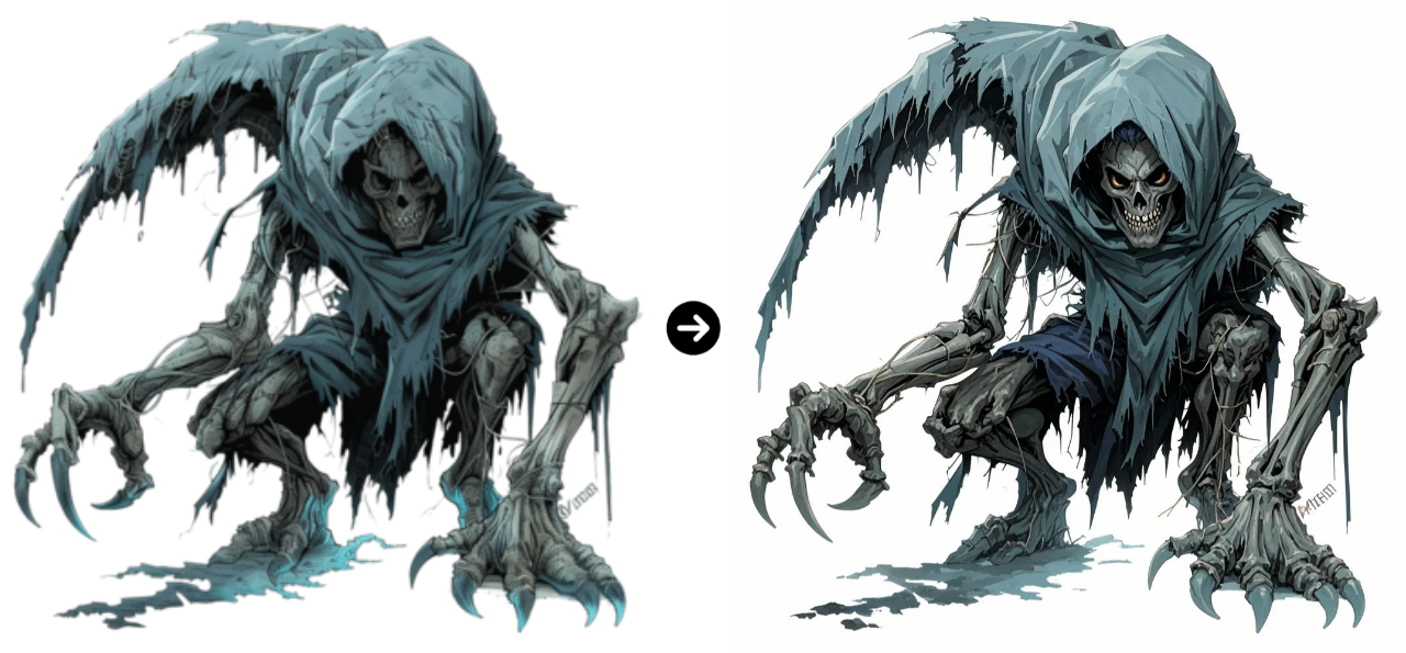 Retouch to enhance monster design