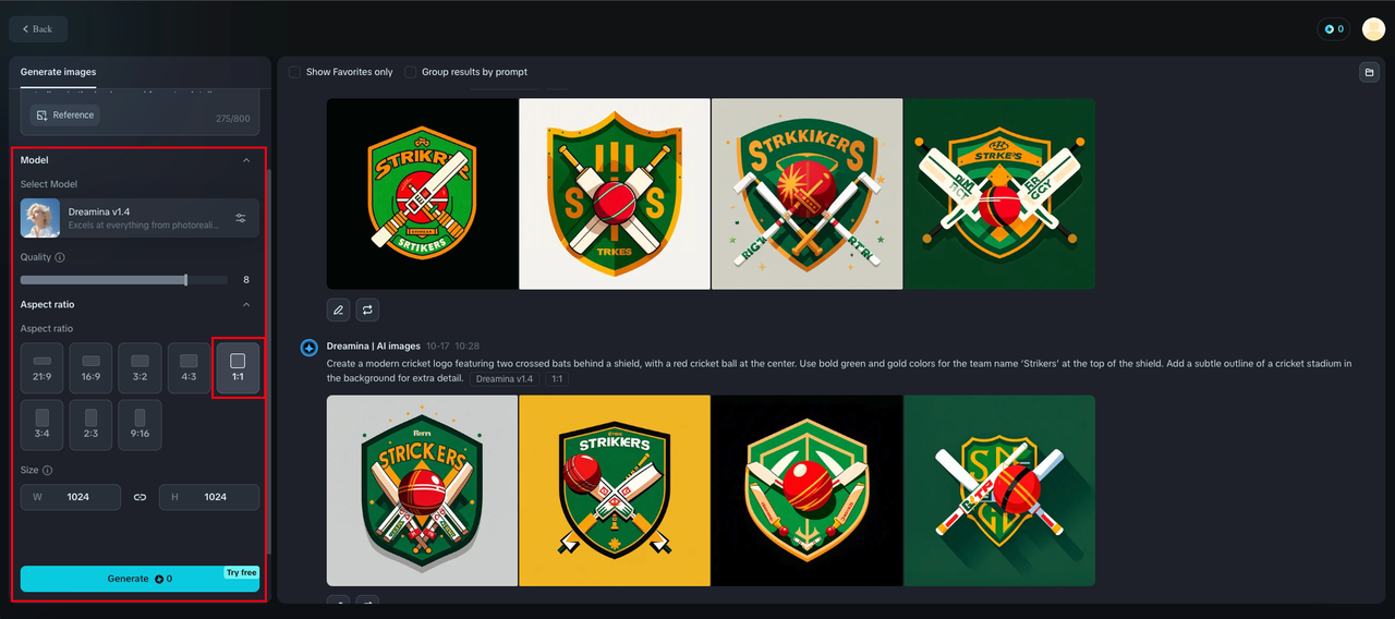 Generate logo with cricket team logo creator