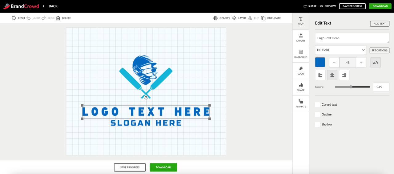 BrandCrowd: cricket logo maker online