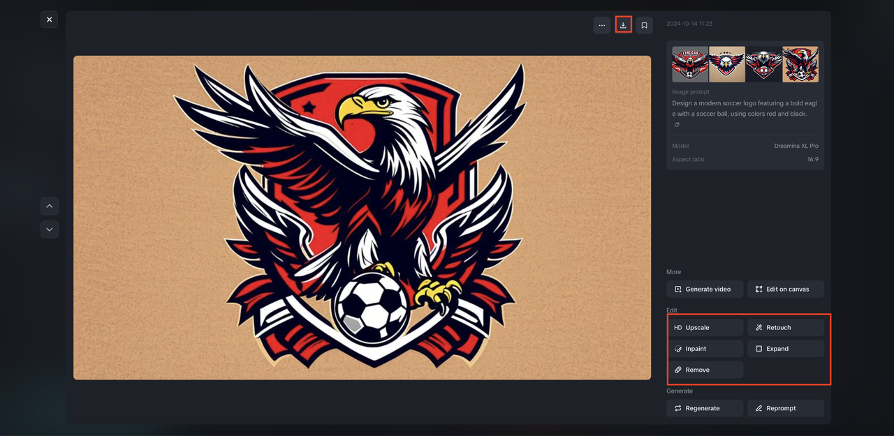 Export your soccer logo design