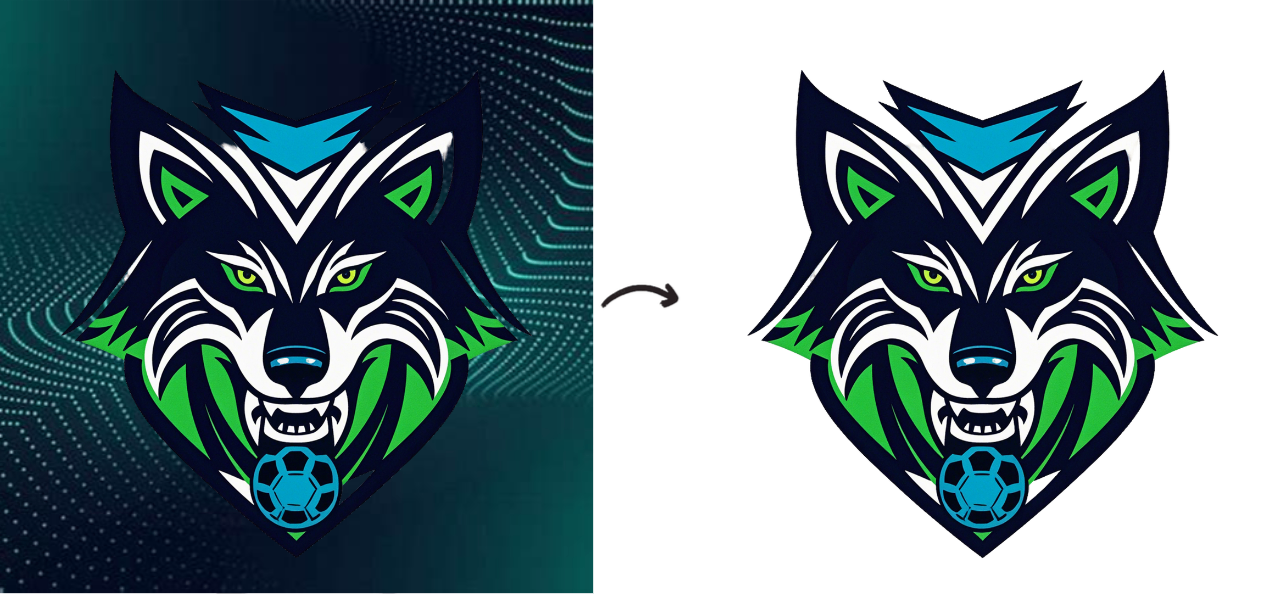 Remove background of soccer logo for versatility