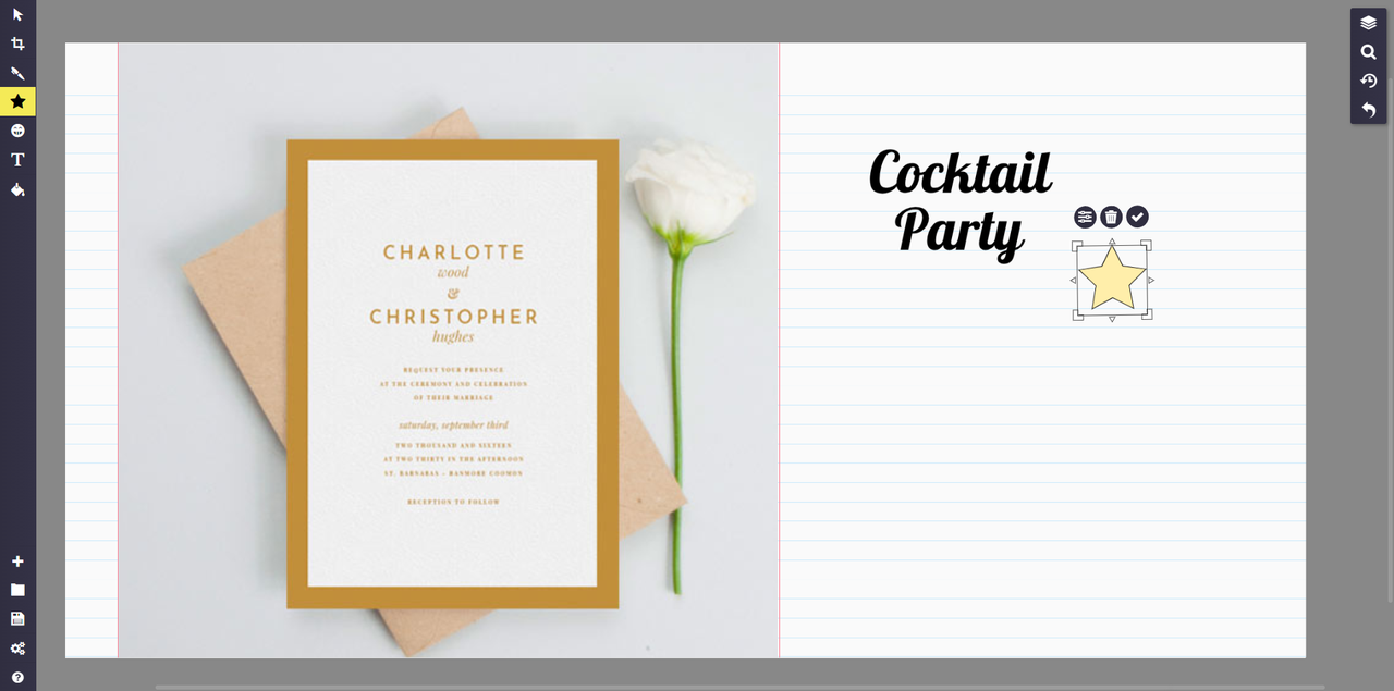 Make an invitation card with Sketchpad drawing tool