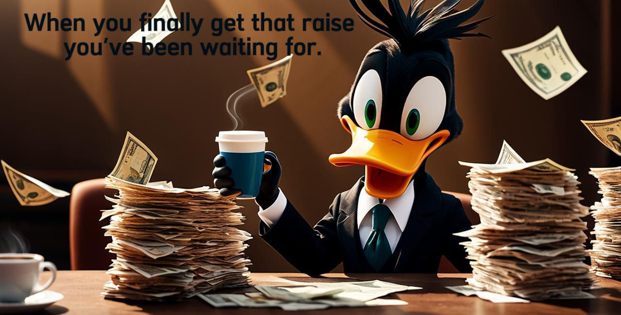 Daffy duck meme generated by Dreamina