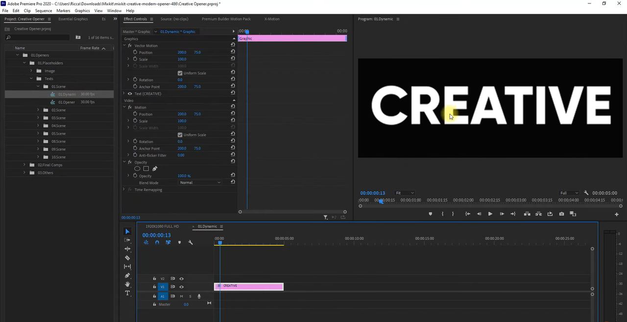 Interface showing how to use text templates in Premiere Pro