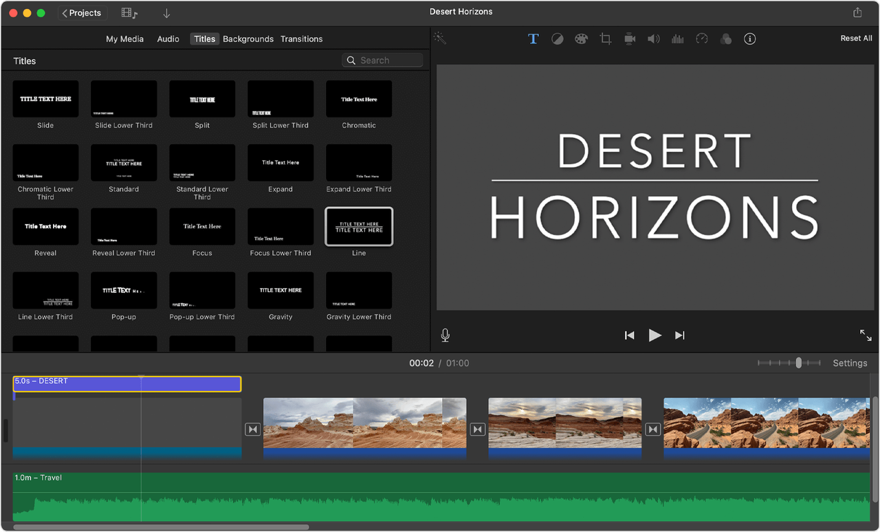 An iMovie tutorial for beginners showing how to add titles and transitions to a video 