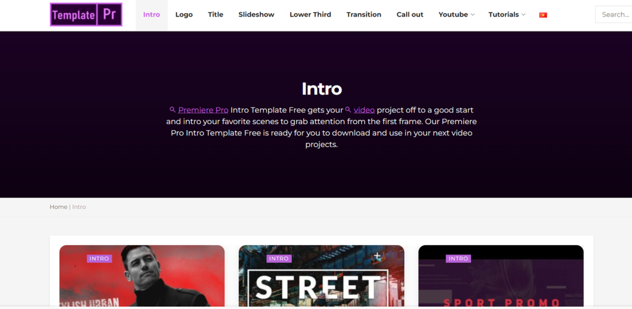 Template Premiere Pro Free provides a range of intro templates