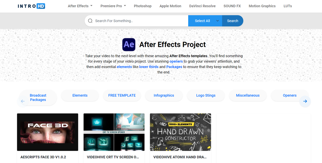 IntroHd offers a diverse collection of After Effects intro templates