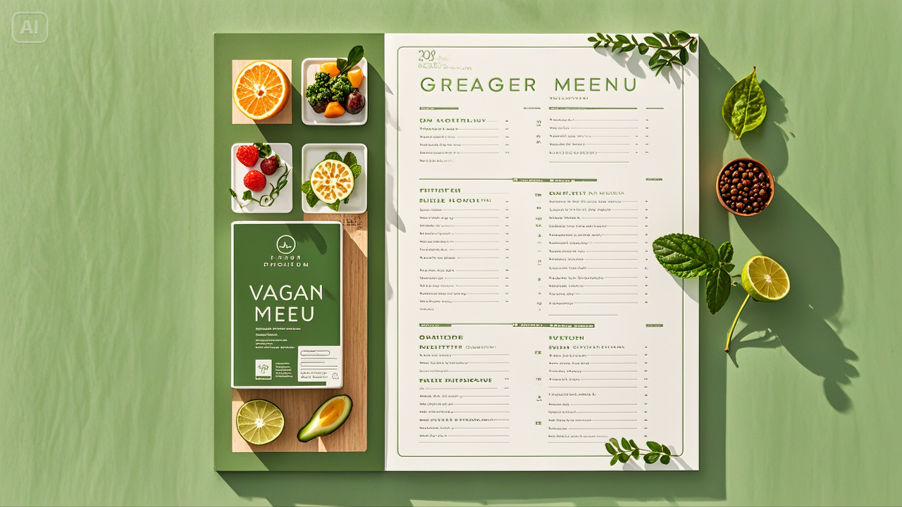 Vegan restaurant menu