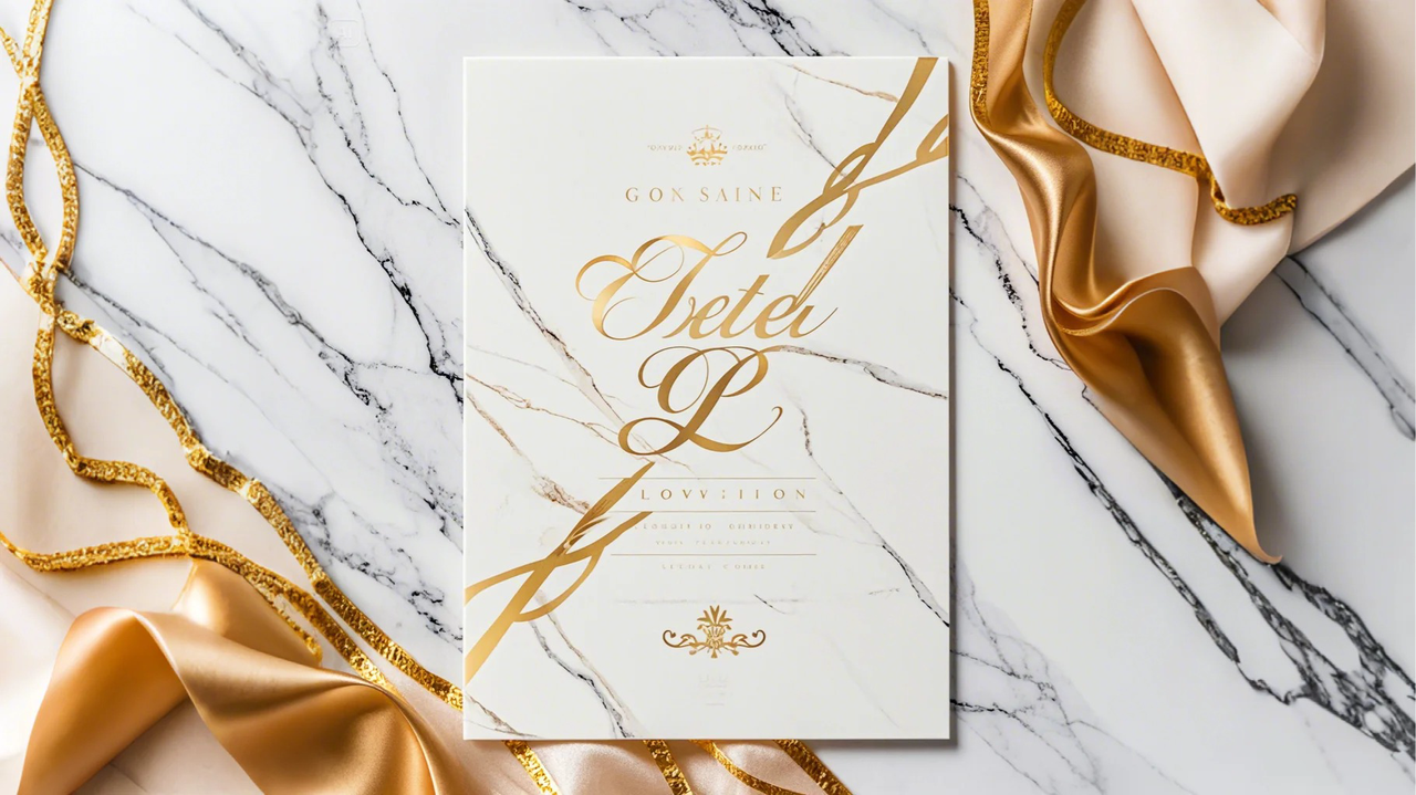 Elegant marble invitations  