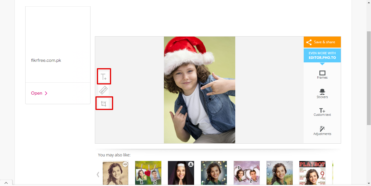 customizing image with Santa hat