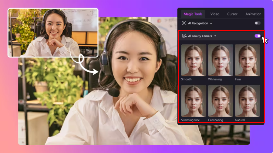 DemoCreator is an advanced tool that offers a range of beauty filter