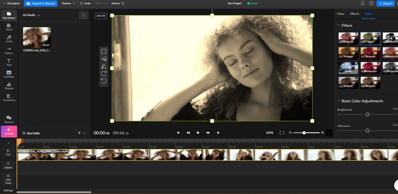 Clideo is a user-friendly online video editing tool to apply various beauty filters