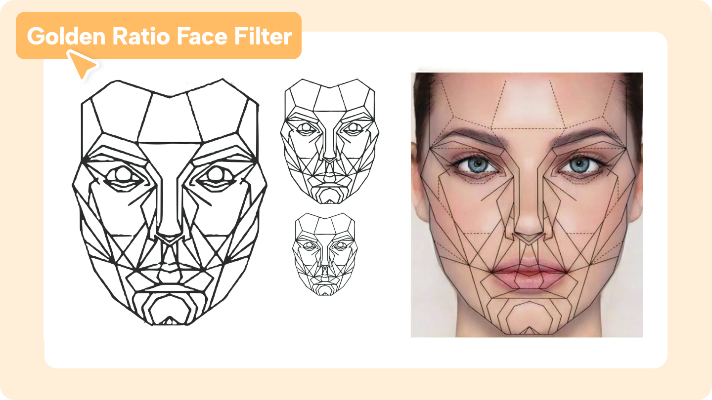 Filtro facial de proporção áurea