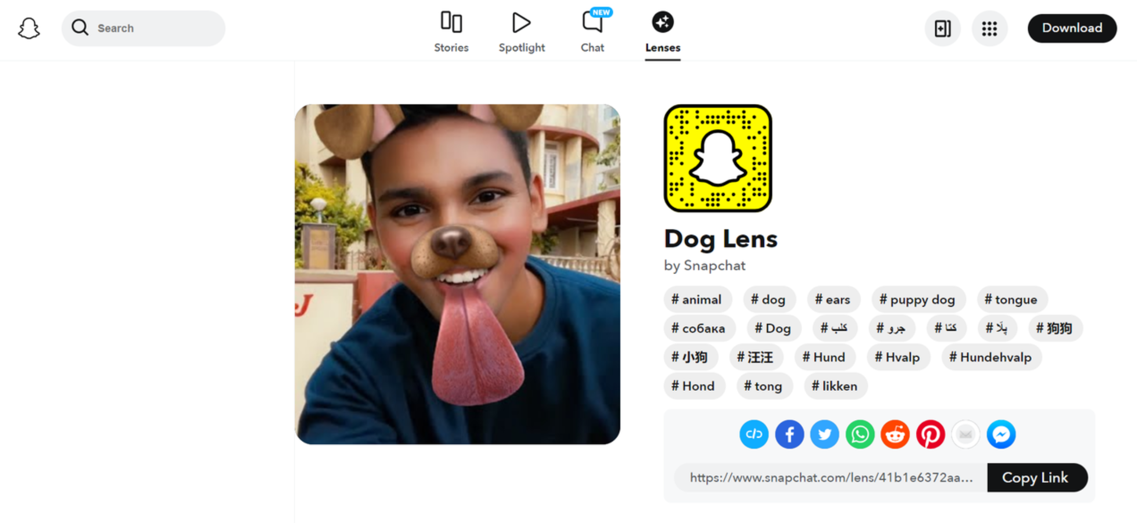 An image showing the Dogface filter - the best AR filter in Snapchat