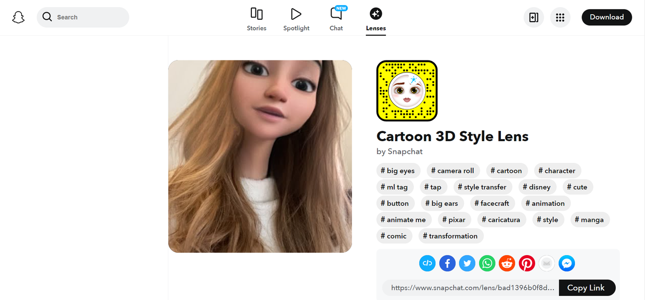 A funny Cartoon 3D style filter - an engaging AR filter in Snapchat